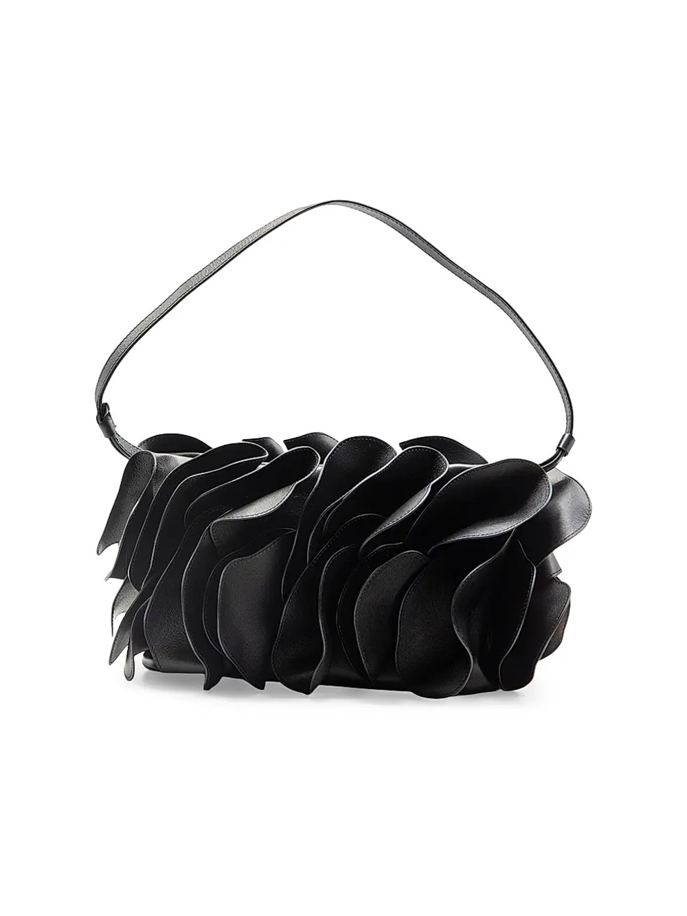 Farm Rio Black Leather Shoulder Flower Bag